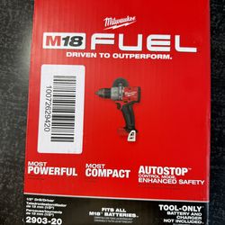 Milwaukee M18 FUEL 18V Lithium-Ion Brushless Cordless 1/2 in. Drill/Driver (Tool-Only)