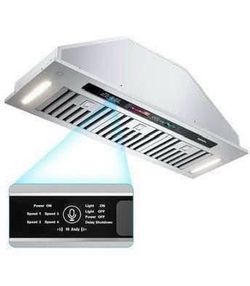 New BRANO 36” Range Hood Ducted/Ductless Insert 900 CFM Smart Voice/Gesture/Touch Control