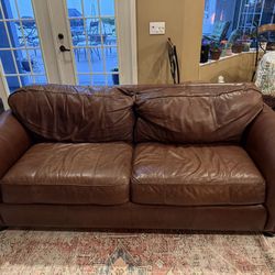 Bernhardt Leather Sofa, Armchair + Ottoman Set