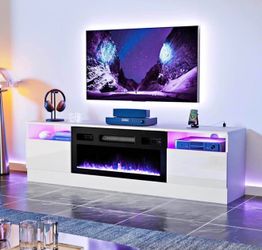 Fireplace Tv Stand with 30“Electric Fireplace Up to 75" Tvs