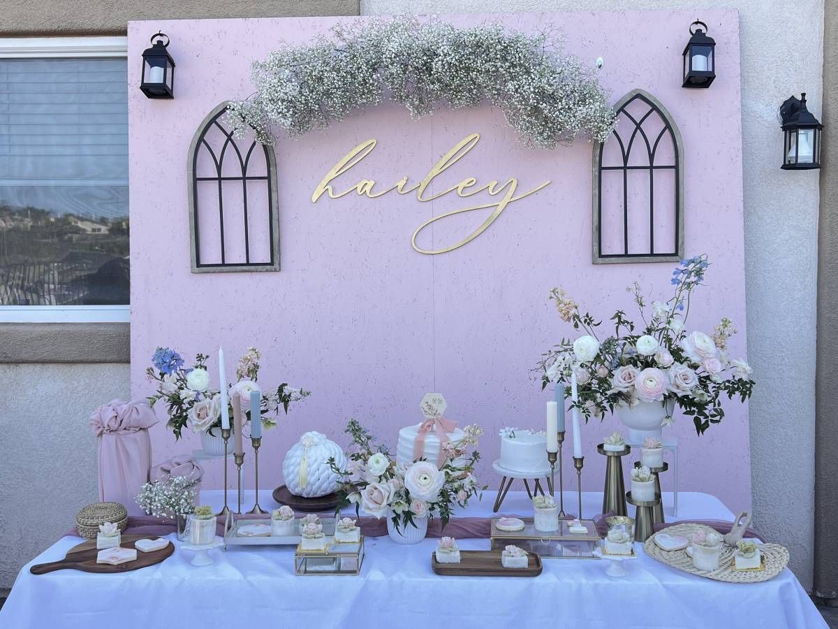 Pink wooden backdrop wall decoration board for Events and Parties