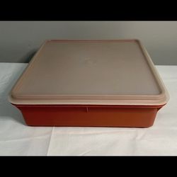 Vintage Tupperware Paprika Red Storage Container With Lid 