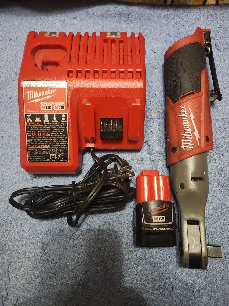 Milwaukee Ratchet, Charger, and Battery
