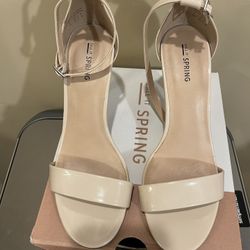Call It Spring Women's Heels Beige, ankle strap, Size 10