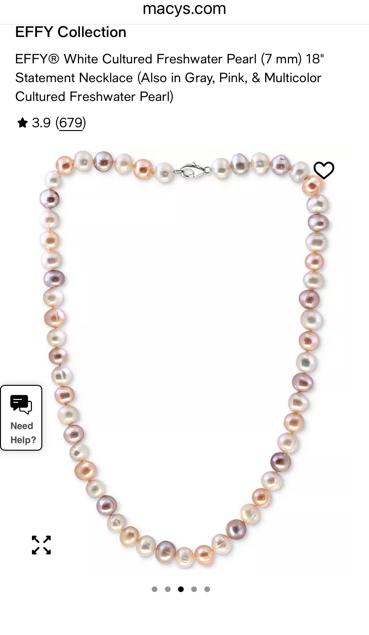 18 Inch Multicolor Cultured Freshwater Pearl Necklace