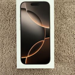 EMPTY BOX & CHARGING CABLE Apple iPhone 16 Pro Desert Titanium 256 GB. NO PHONE