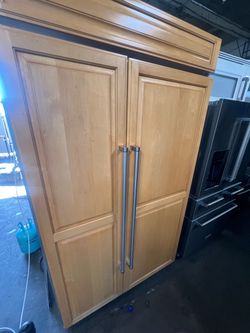 Kitchenaid 48”Built-In Side-by-Side Refrigerator Wood Panel Overlay