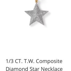 10k Yellow Gold Composite Diamond Star Pendant 