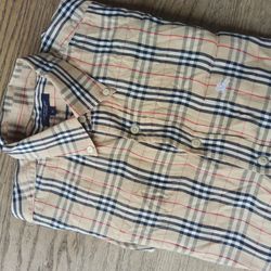 Burberry Long Sleeve Button Up Size Large 