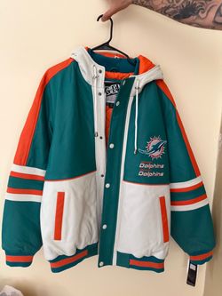 G-III Miami Dolphins NFL Hooded Leather Jacket