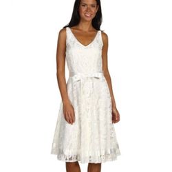 Brand New Tahari ASL Teresalee Ivory White Lace Dress - Size 8