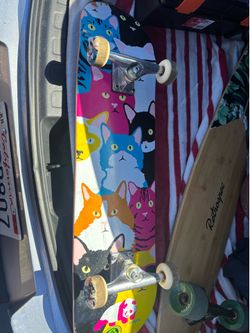 Enjoi cat collage skateboard