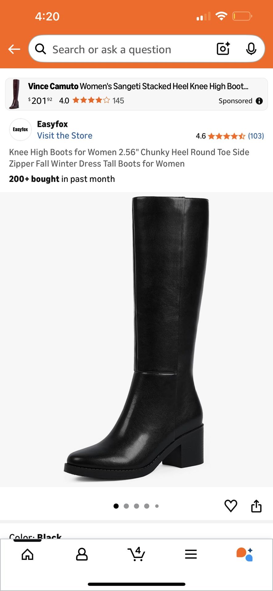 Black Knee High Boots