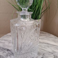 $24 Vintage Bohemian Czech Crystal Whiskey Decanter. Beautiful Condition 