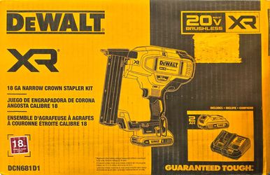 Dewalt 20v 18ga crown stapler kit