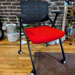 Red/Black Space Saving Foldable Office Chair