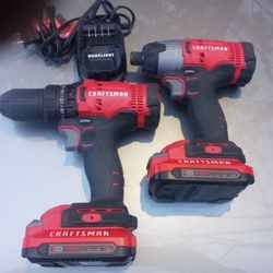 Craftsman Impact And Drill One Battery And Charger 