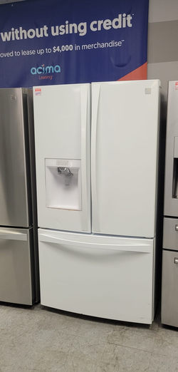 Kenmore Elite French Door Fridge – White, Water Dispenser, 26 cu ft