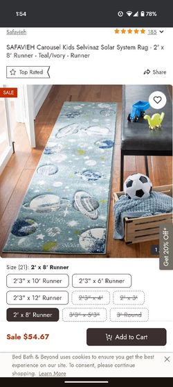 
Average Rating: 4.9 Stars
185
SAFAVIEH Carousel Kids Selvinaz Solar System Rug - 2' x 8' Runner - Teal/Ivory - Runner
