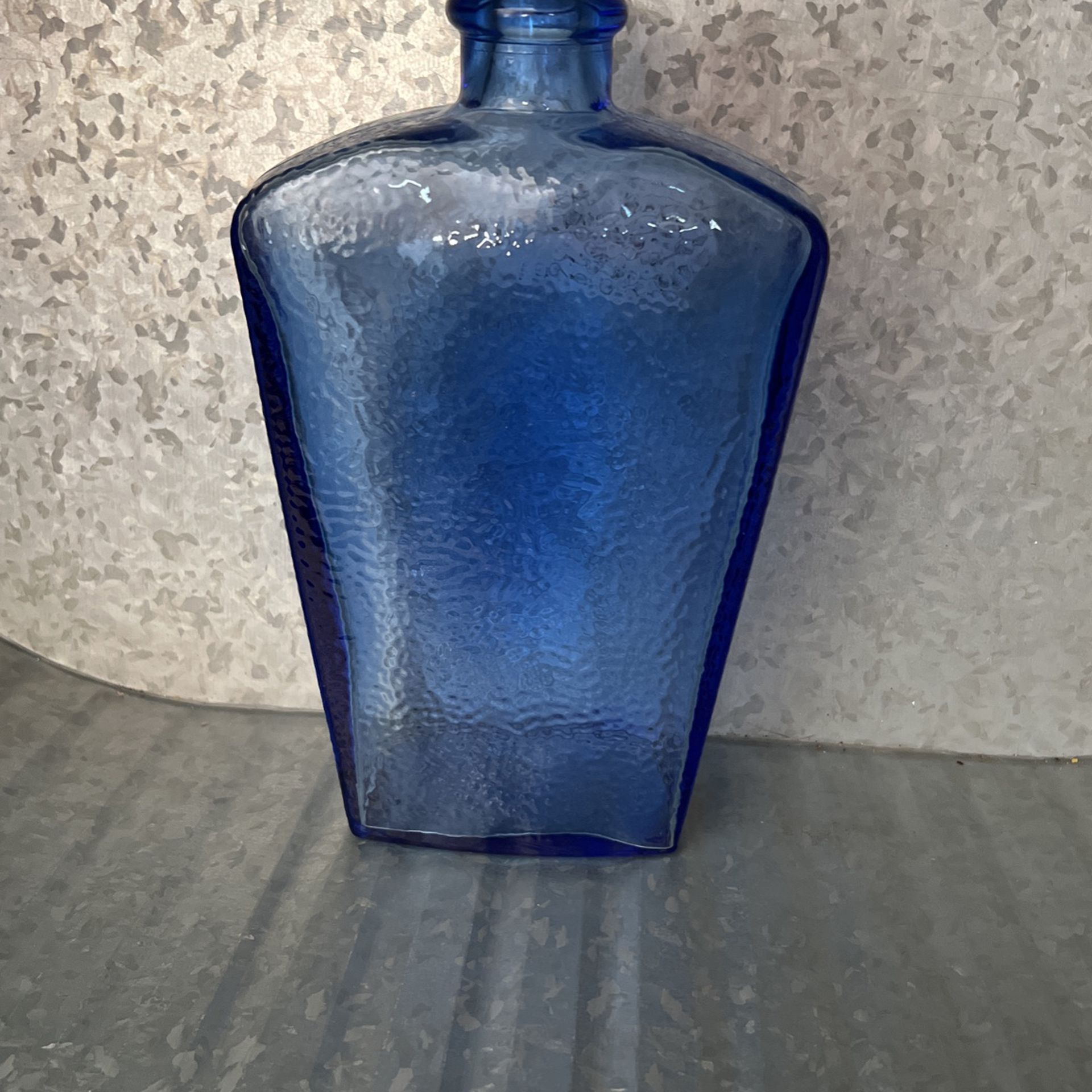 Cobalt Blue Embosssed Glass 