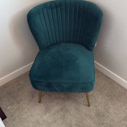 Teal jewel Toned Accent chair