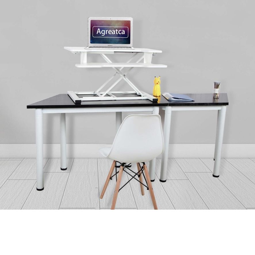 Agreatca Stand up Desk Converter 32 Inches | Sit to Stand Desk Riser Computer Workstation Height Adjustable with Keyboard Tray for Laptop and Monitor,