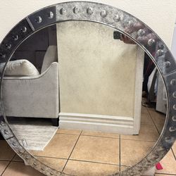 ROUND ANTIQUED VENETIAN BUBBLE FRAME MIRROR 42”, Not Z Gallery, Crate And Barrel, IKEA