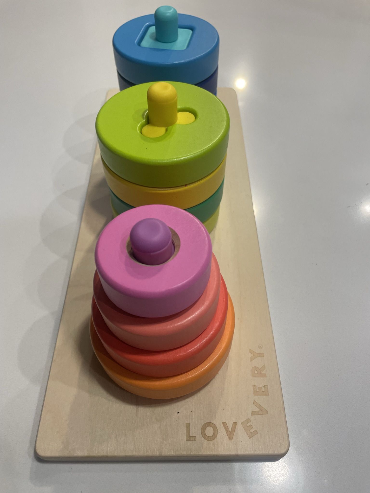 Lovevery Wooden Color Shape Stacking Learning Toy