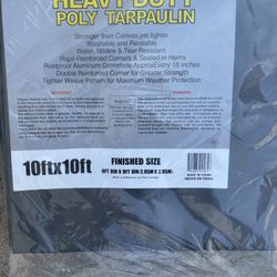 10ft X 10ft Heavy Duty Silver Tarp (Waterproof) / Lona Impermeable