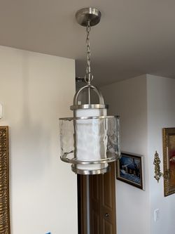 Brushes Nickel Foyer Pendant Set 2