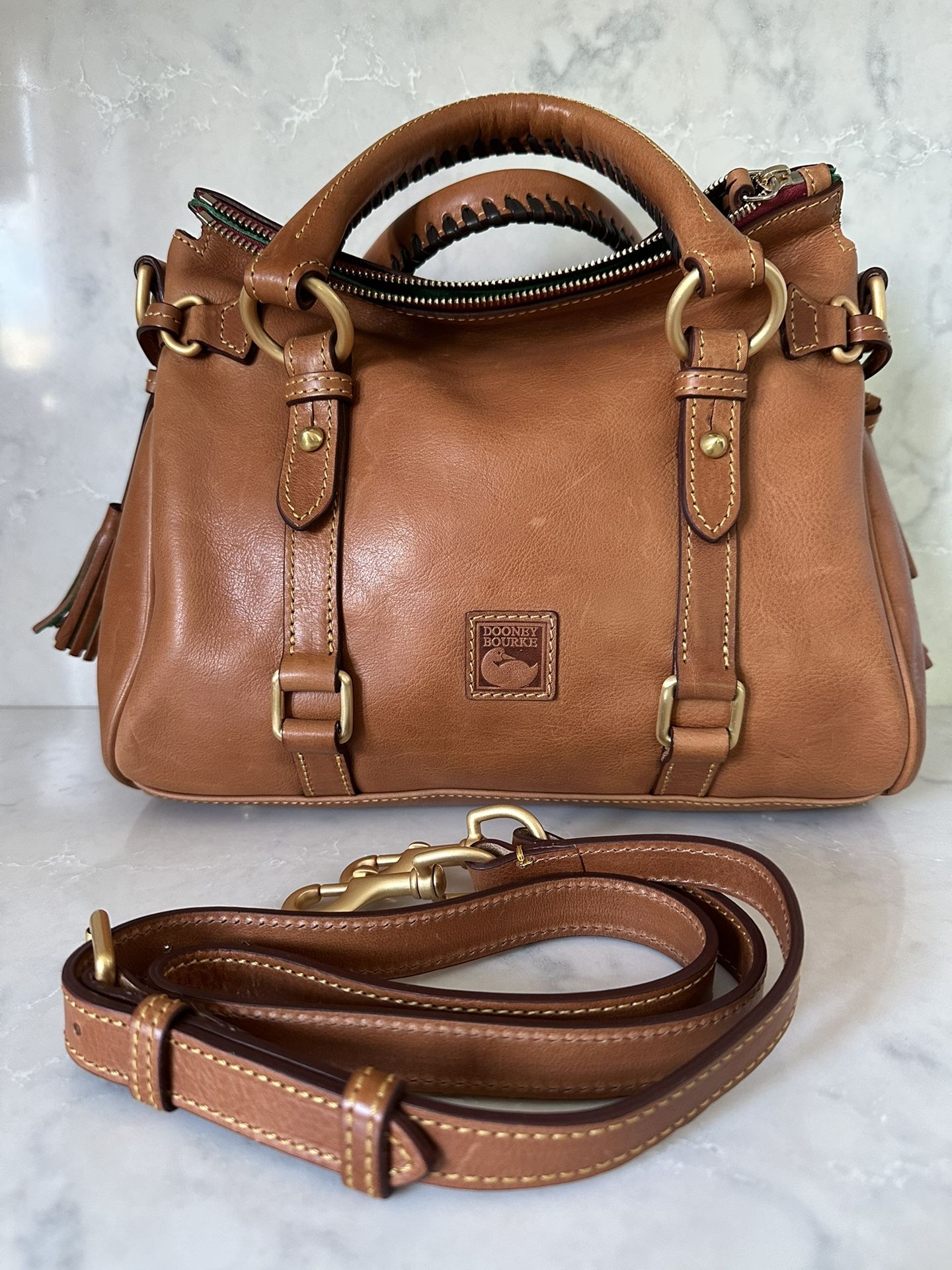 Dooney And Bourke Natural Florentine Satchel And Wallet Set