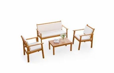 New 4-Piece Acacia Wood Patio Set