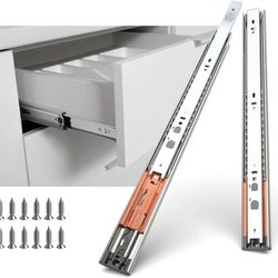 LONTAN 18 Inch Soft Close Push to Open Drawer Slides, 10 Pair Heavy Duty Metal Full Extension Ball Bearing Dresser Drawer Slides with 100 LB Capacity
