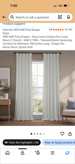 Amazon Half Priced Faux Linen Drapes in Oyster