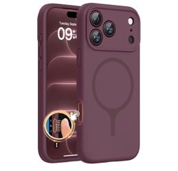 New New miracase Silicone & Magnetic for iPhone 18 Pro Max Case, Burgundy Compatible with MagSafe, Camera Control Cover, Premium Silicone Cover Shockp