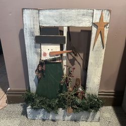 Wooden Snowman Christmas Decoration