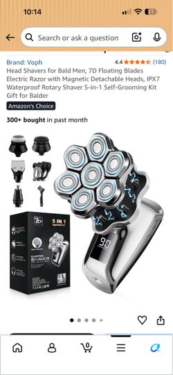 Voph 7D Electric Head Shaver 5-in-1 Grooming Kit