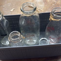 Milk Bottles In Basket