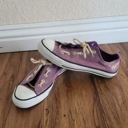 Woman Converse All Star Purple Glitter Sneakers Size 8.5 ( Used Once). Price Firm!