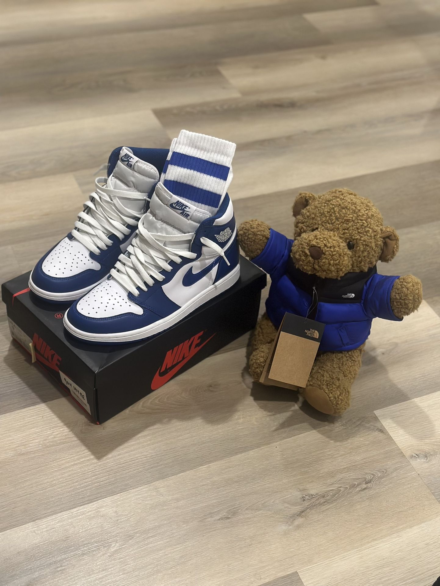 Jordan 1 Storm Blue Size 9 (tube socks included)