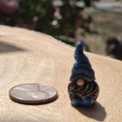 Tiniest Miniature Dollhouse Fairy Garden Blue Hat  Gnome