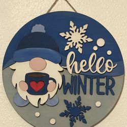 Large Hello Winter Sign 