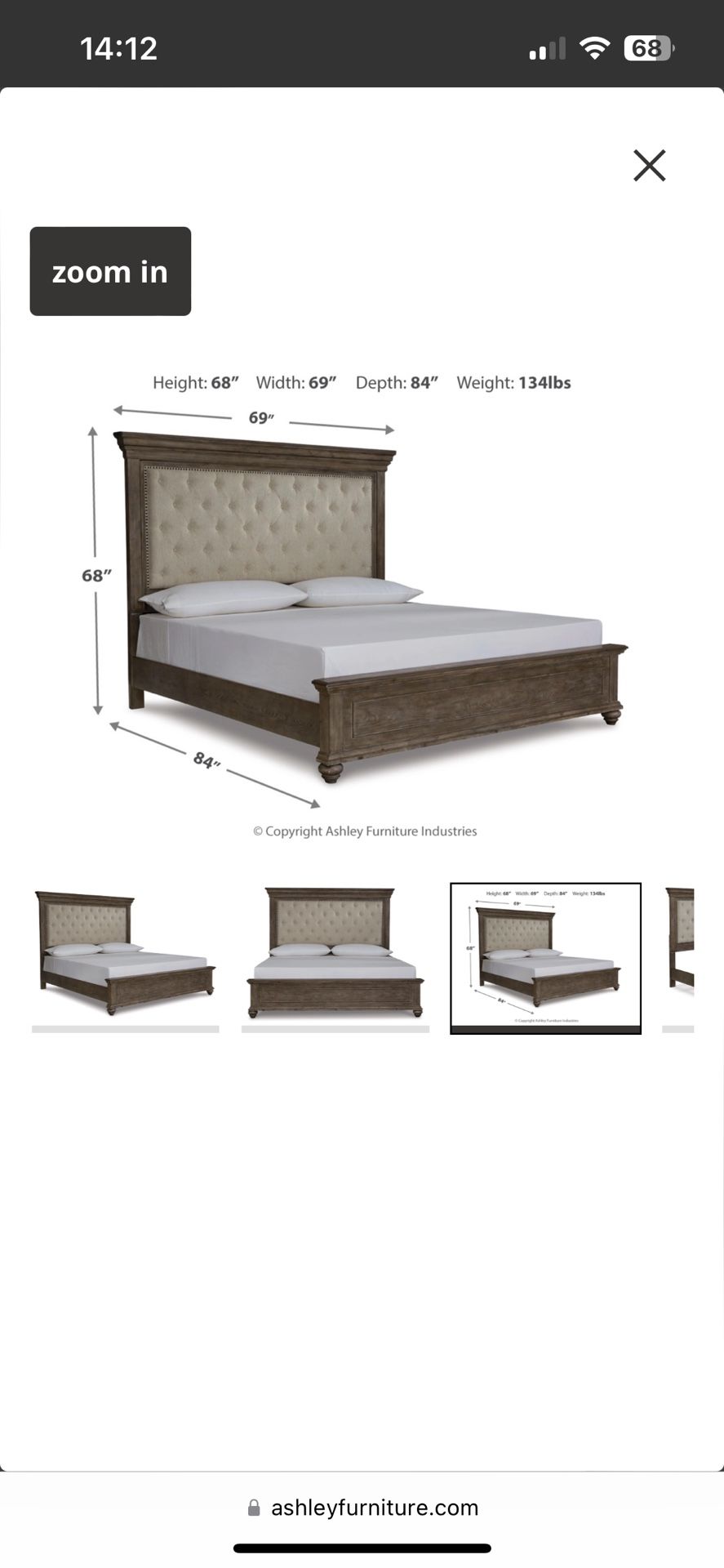 Johnelle Queen Panel Bed with Upholstered Headboard