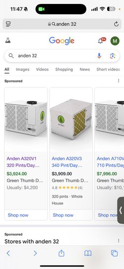 Anden Dehumidifier 320 Pint