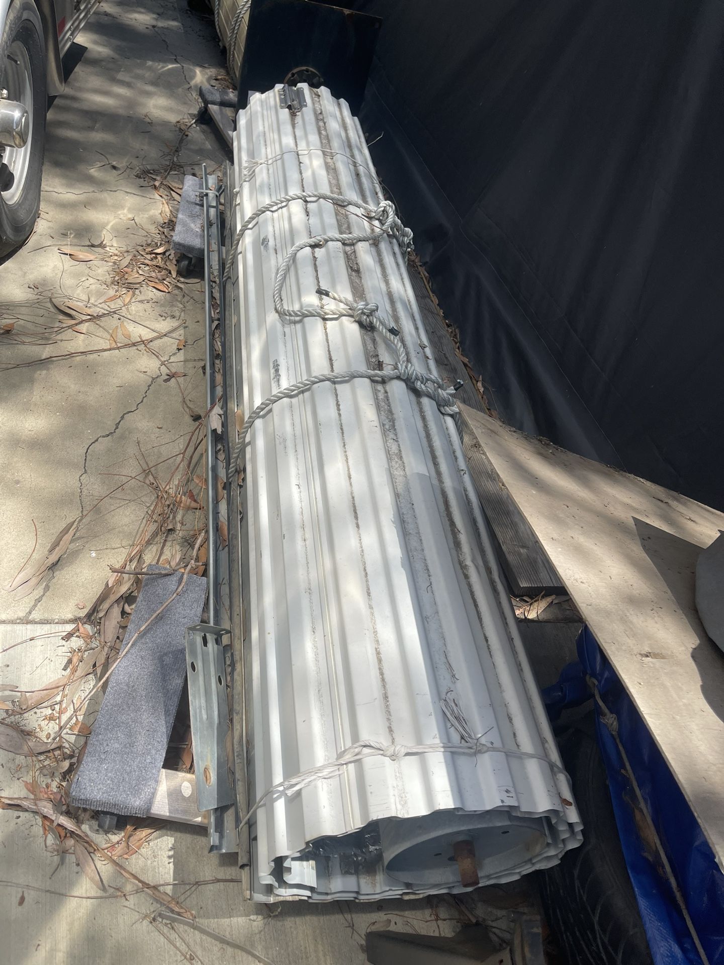 Insulated Roll Up Garage Door 8’3” Wide 7’1” Tall With Tracks