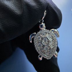 SS925 Moissanite Diamonds Sea Turtle Pendant 