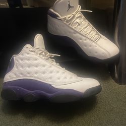 Jordan LA Lakers White And Purple  13s