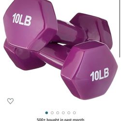 Amazon Basics Vinyl Hexagon Workout Dumbbell Hand Weight - 10lb. Set Selling $1 per pound Shipping and Local Pick Up Brand New Open Box Original retai