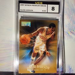 1997-98 SkyBox Premium Reebok Allen Iverson #100 UCG 8 NM  HOF  