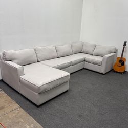 White / Light Gray Sectional Couch (4 pc) - Can Deliver - 2.5k Orig Retail
